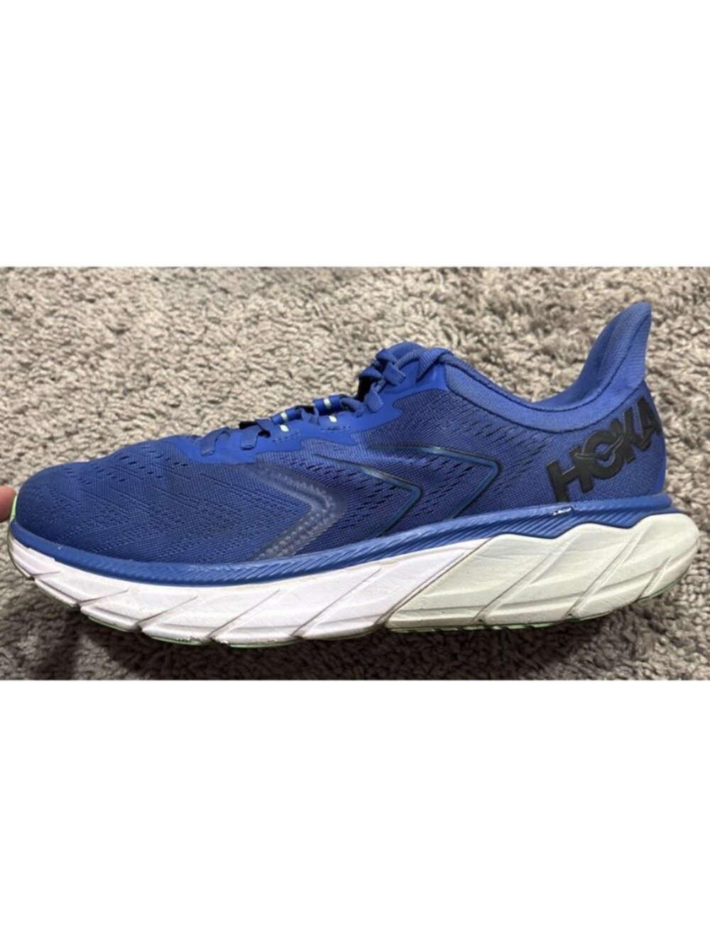 Hoka One One Sz 10 D Men's Arahi 5 Running Shoes Dazzling Blue/Black Lace Up